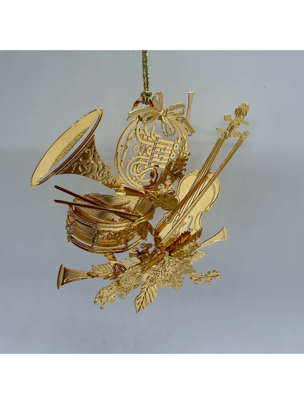 Danbury Mint 2017 Musical Instruments Christmas Ornament 23K Gold Plated EUC
